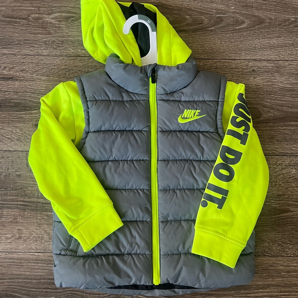 Nike puffer vest with thick built in hoodie